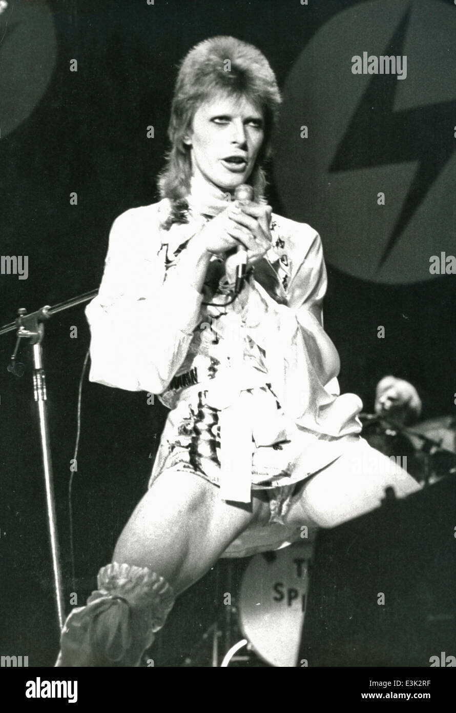 David Bowie a Hammersmith odeon,1973 Foto Stock