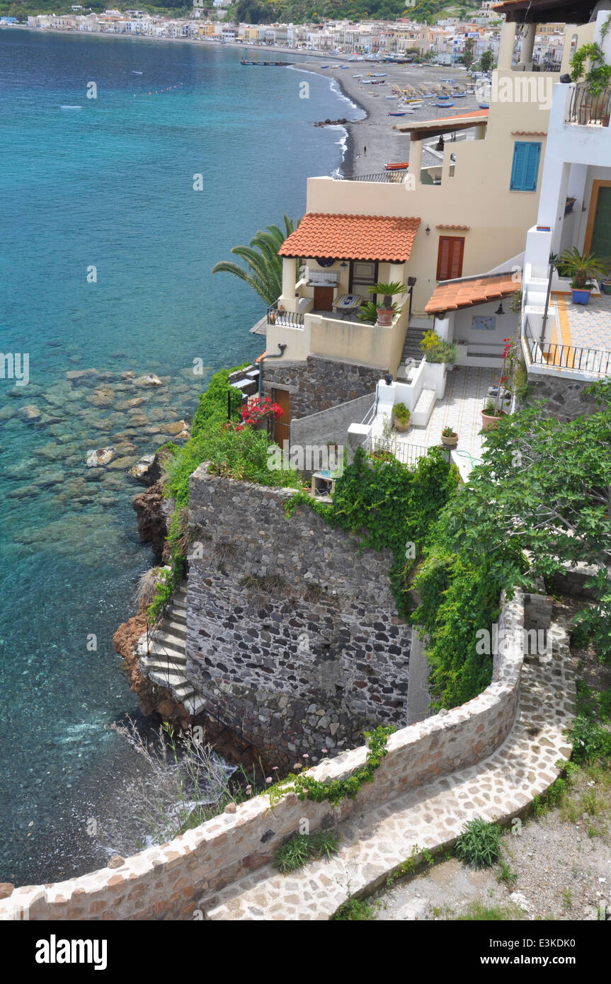 Isola di Lipari, Isole Eolie,Canneto village, Messina, Sicilia, Italia Foto Stock