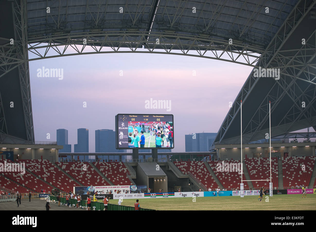 Vista interna del Nuovo Stadio Nazionale di Singapore Foto Stock