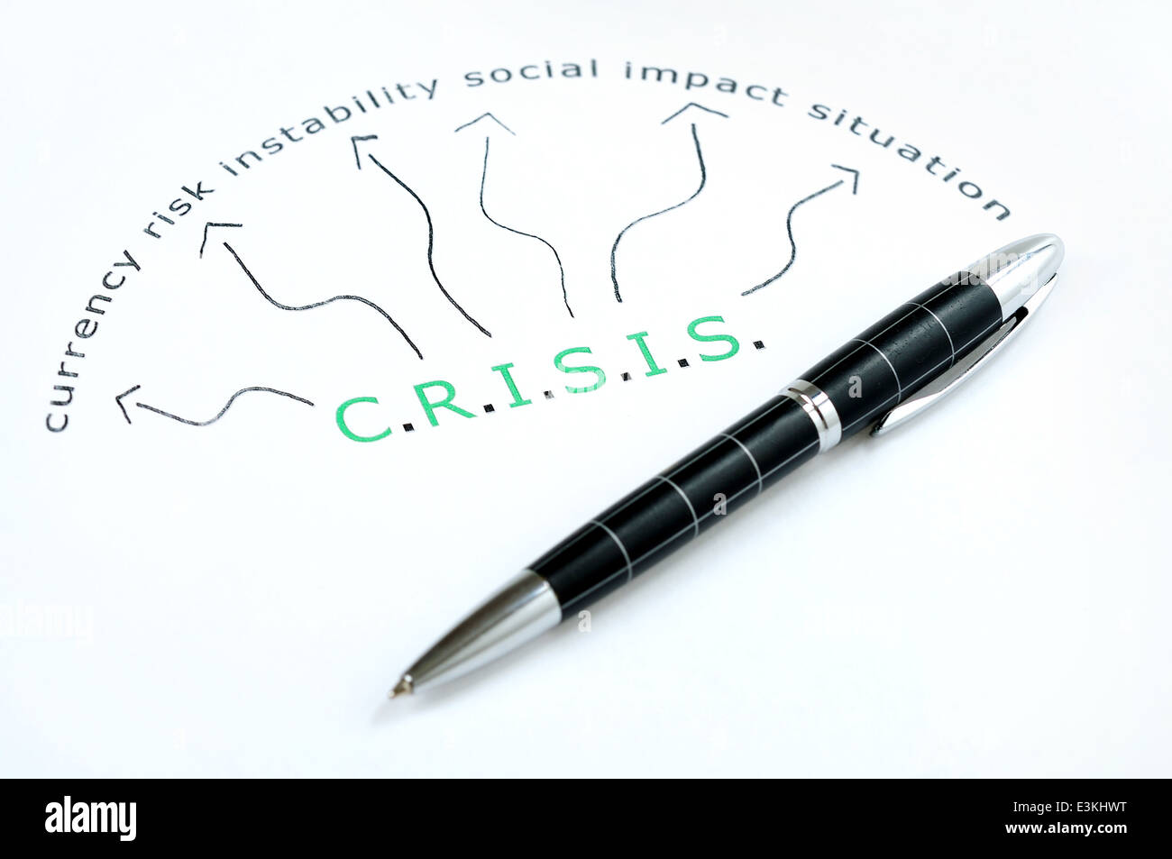 Crisi di regime di parola e con la penna Foto Stock