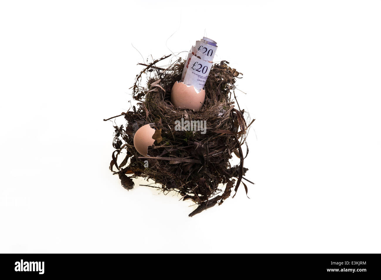 Nido uovo risparmio di investimento pension pot Foto Stock