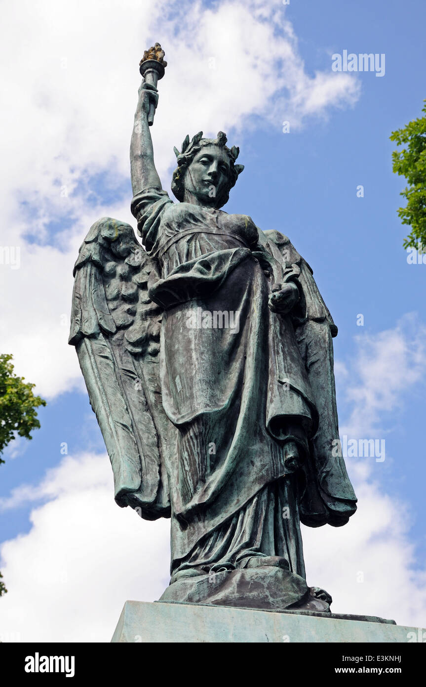 Winged statua della Vittoria dedicati alla Grande guerra 1914-1918, Leominster, herefordshire, Inghilterra, Regno Unito, Europa occidentale. Foto Stock