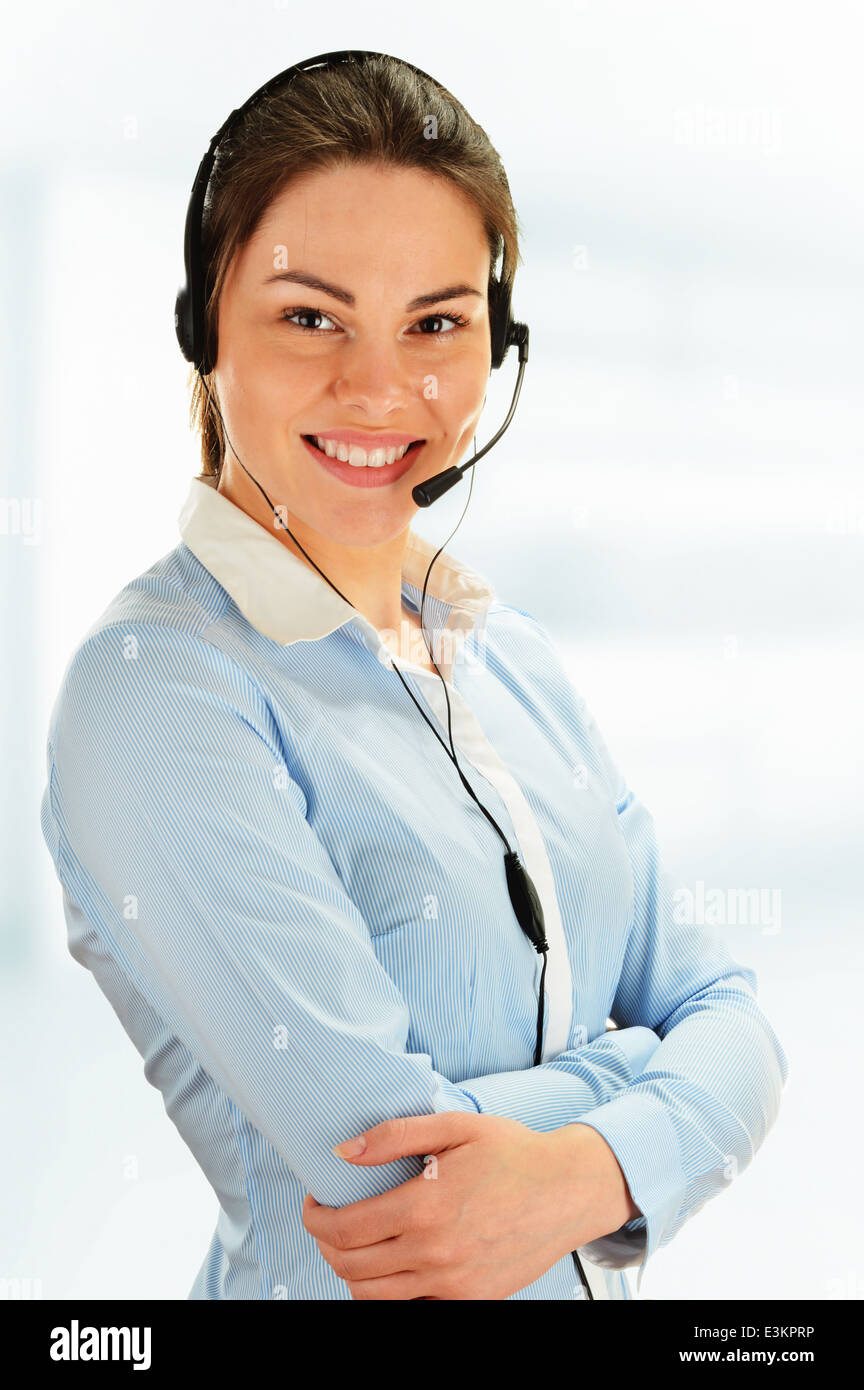 Operatore di call center. Assistenza clienti. Help desk. Foto Stock
