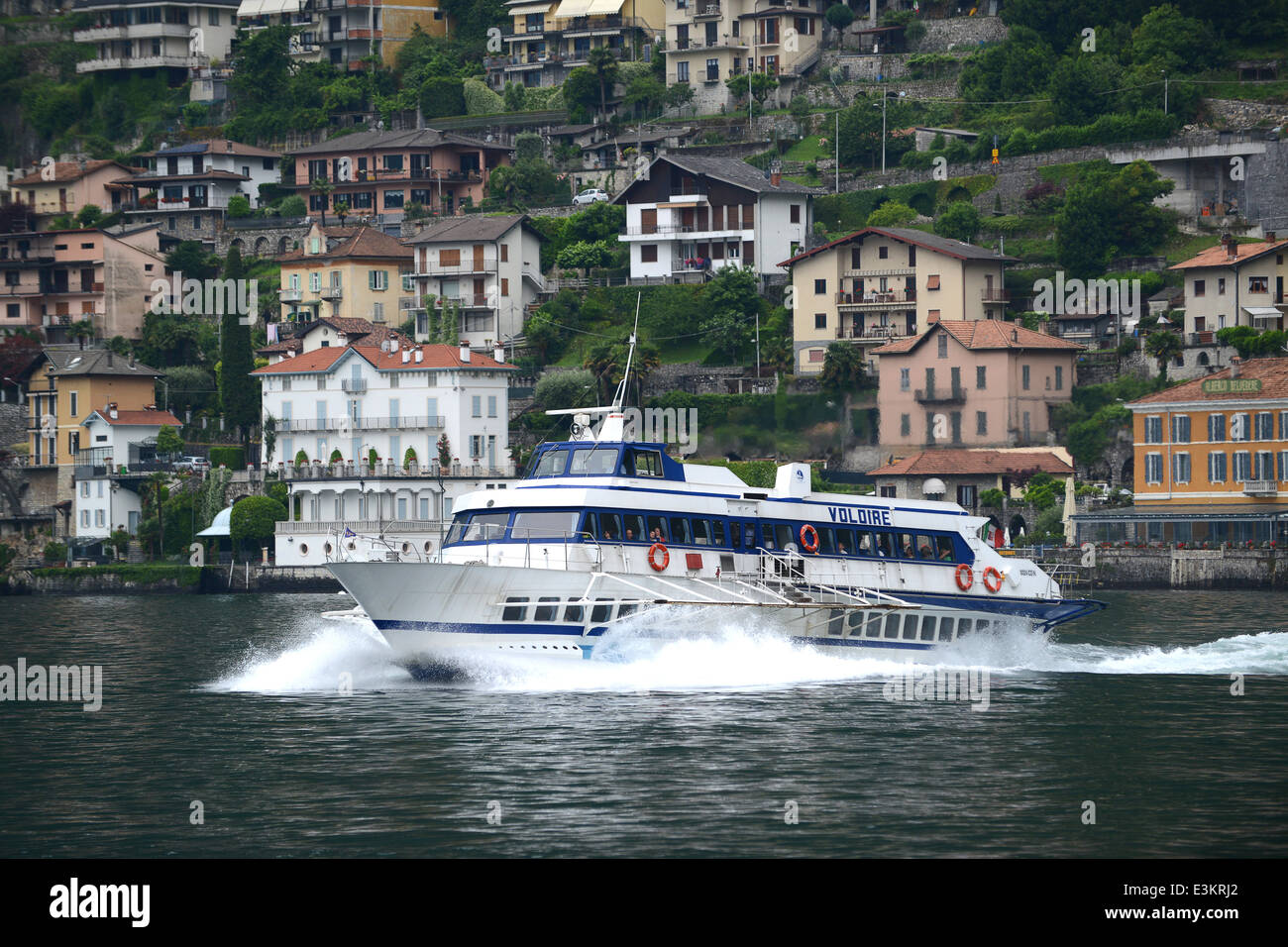 Alta velocità passeggeri Rapido barca sul Lago di Como Italia Foto Stock