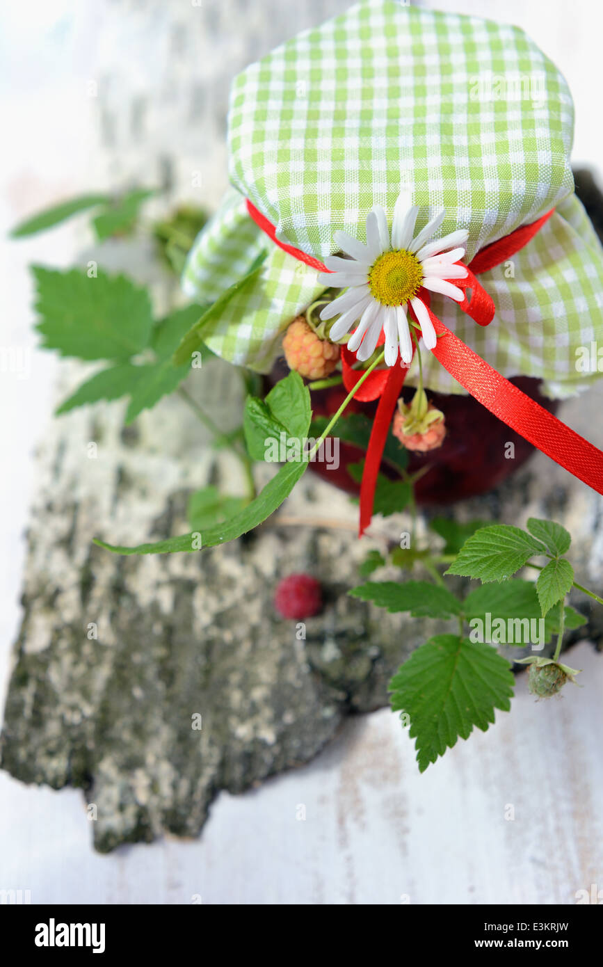 Marmellata di lamponi Foto Stock