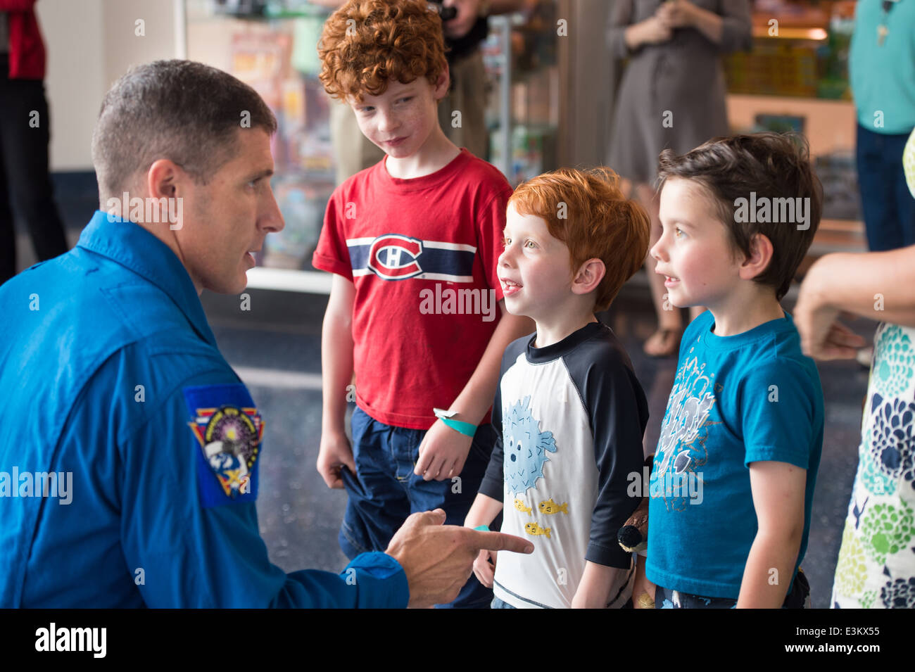 Astronauta Mike Hopkins visita il Maryland Science Center Foto Stock