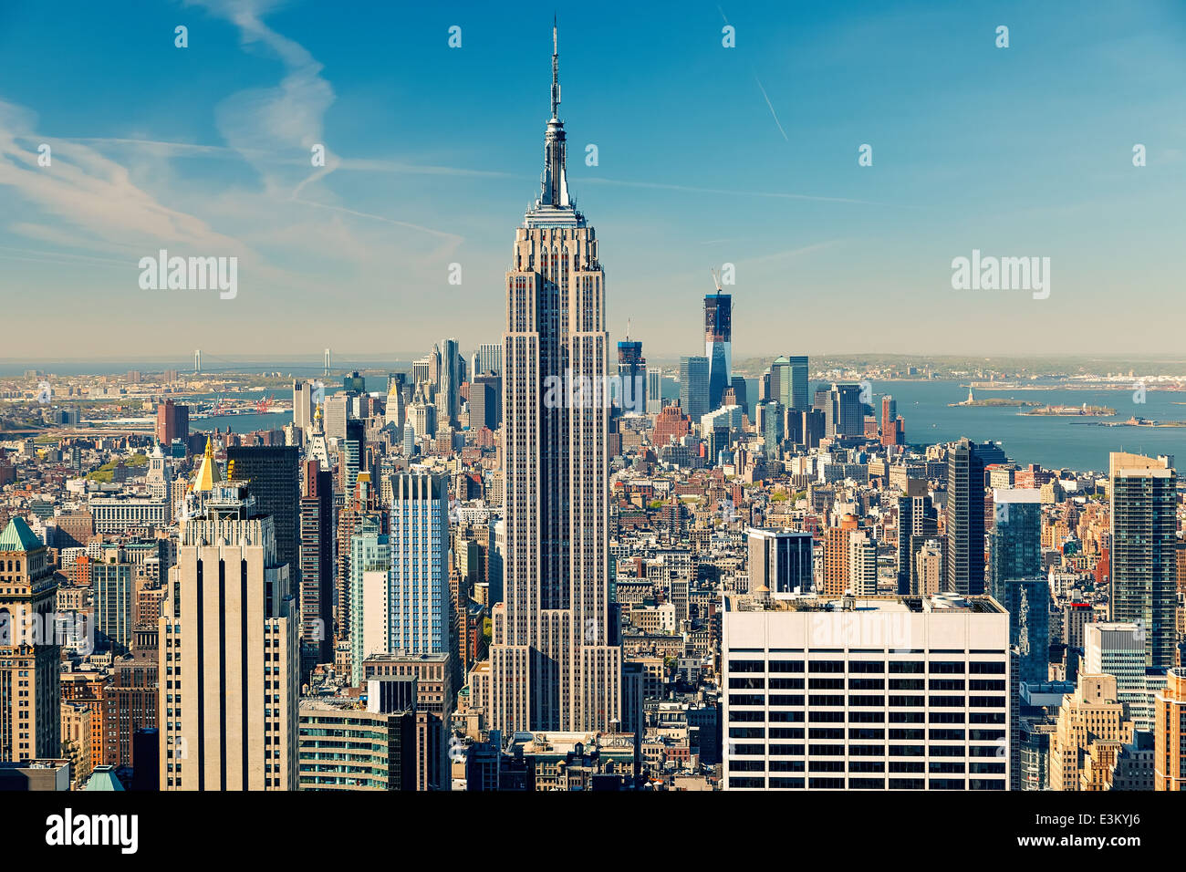 Manhattan vista aerea Foto Stock