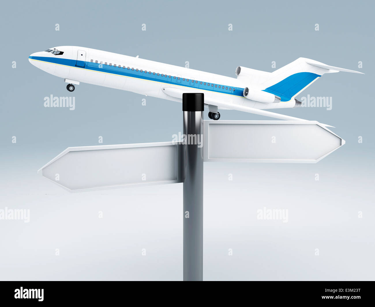 Immagine del velivolo e segnaletica.concetto di viaggio 3d Foto Stock