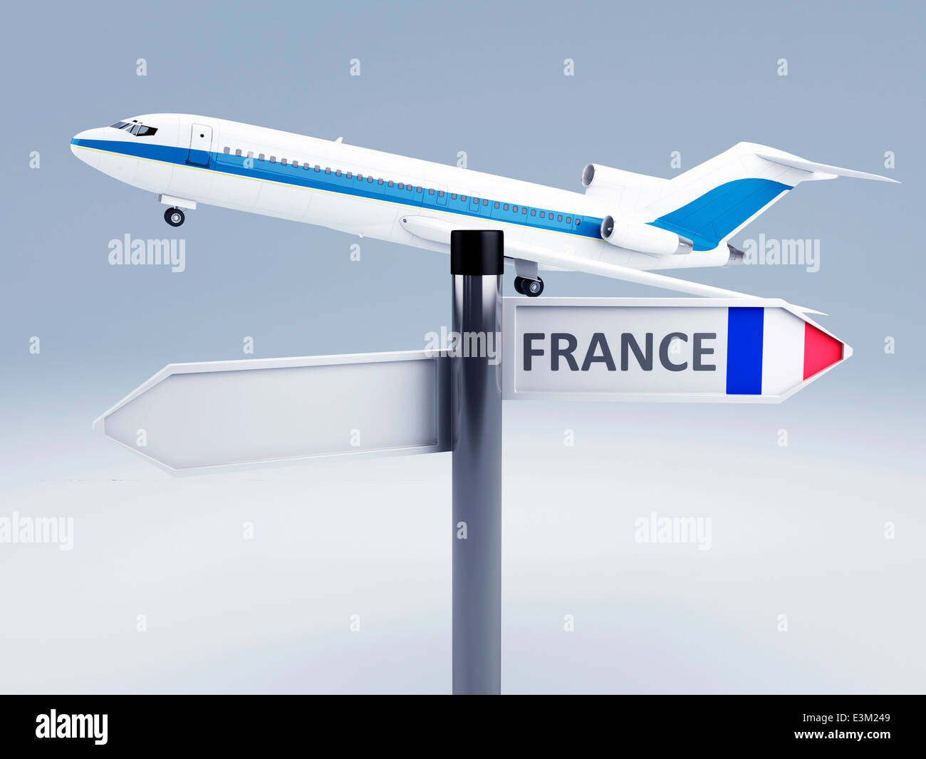 Immagine del velivolo e segnaletica.concetto di viaggio 3d Foto Stock