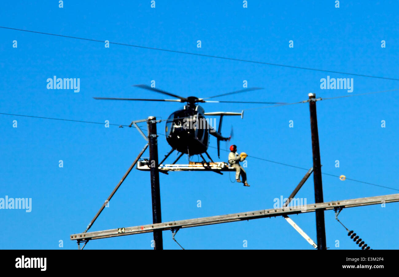 Il personale del U.S. Fish and Wildlife Service utilizza la tecnologia aeronautica per monitorare e proteggere i trombettieri cigni nel Missouri, migliorando le forze dell'ordine per la protezione e la gestione della fauna selvatica. Foto Stock