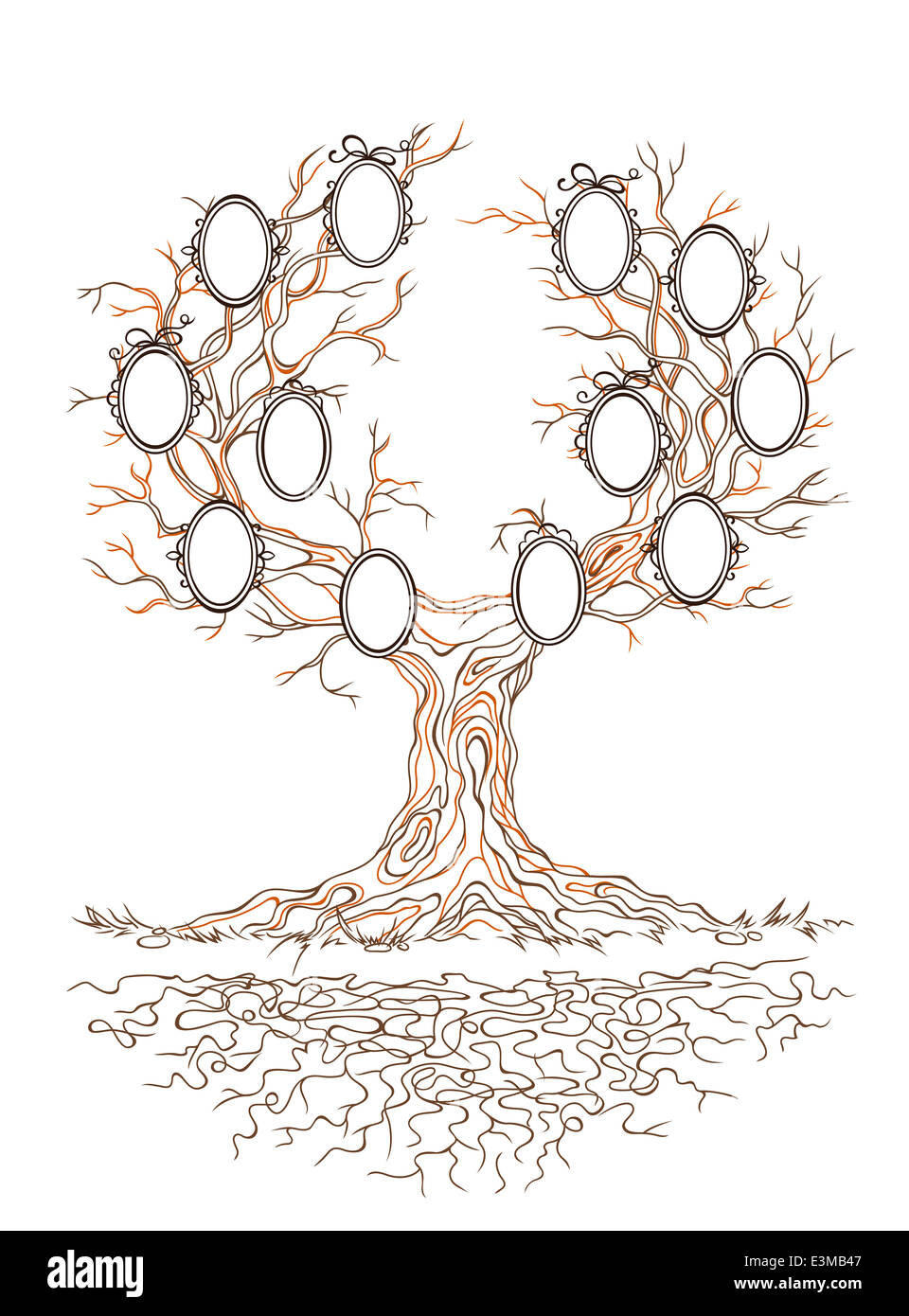 Grafico branchy genealogiche tree Foto Stock