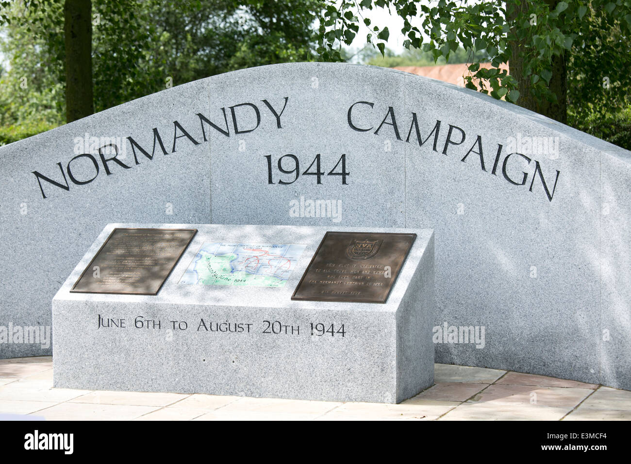 La battaglia di Normandia Memorial inaugurato nel 2014 presso il National Memorial Arboretum, Staffordshire. Foto Stock