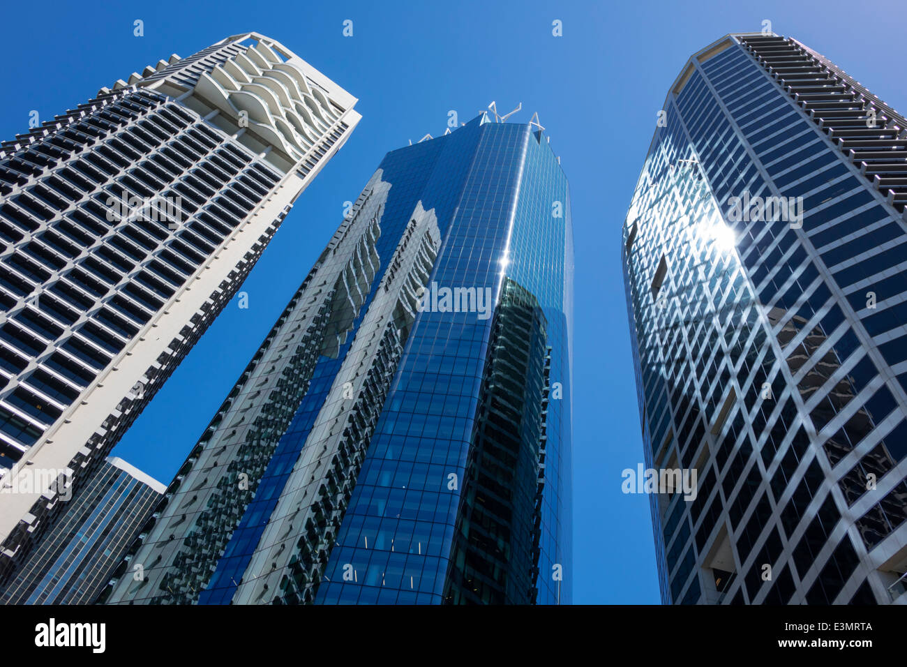 Brisbane Australia, Eagle Street, grattacieli grattacieli edifici costruire grattacieli, skyline della città, edificio di uffici, condominio residenziale a Foto Stock