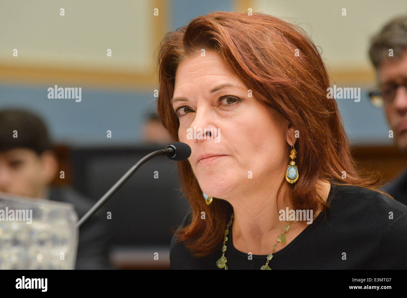 Washington, DC, Stati Uniti d'America. Il 25 giugno, 2014. Il cantante-cantautore ROSANNE CASH testimonia prima di una sottocommissione della casa ci Comitato Giudiziario su music licensing e download illegale. Credito: Jay Mallin/ZUMAPRESS.com/Alamy Live News Foto Stock