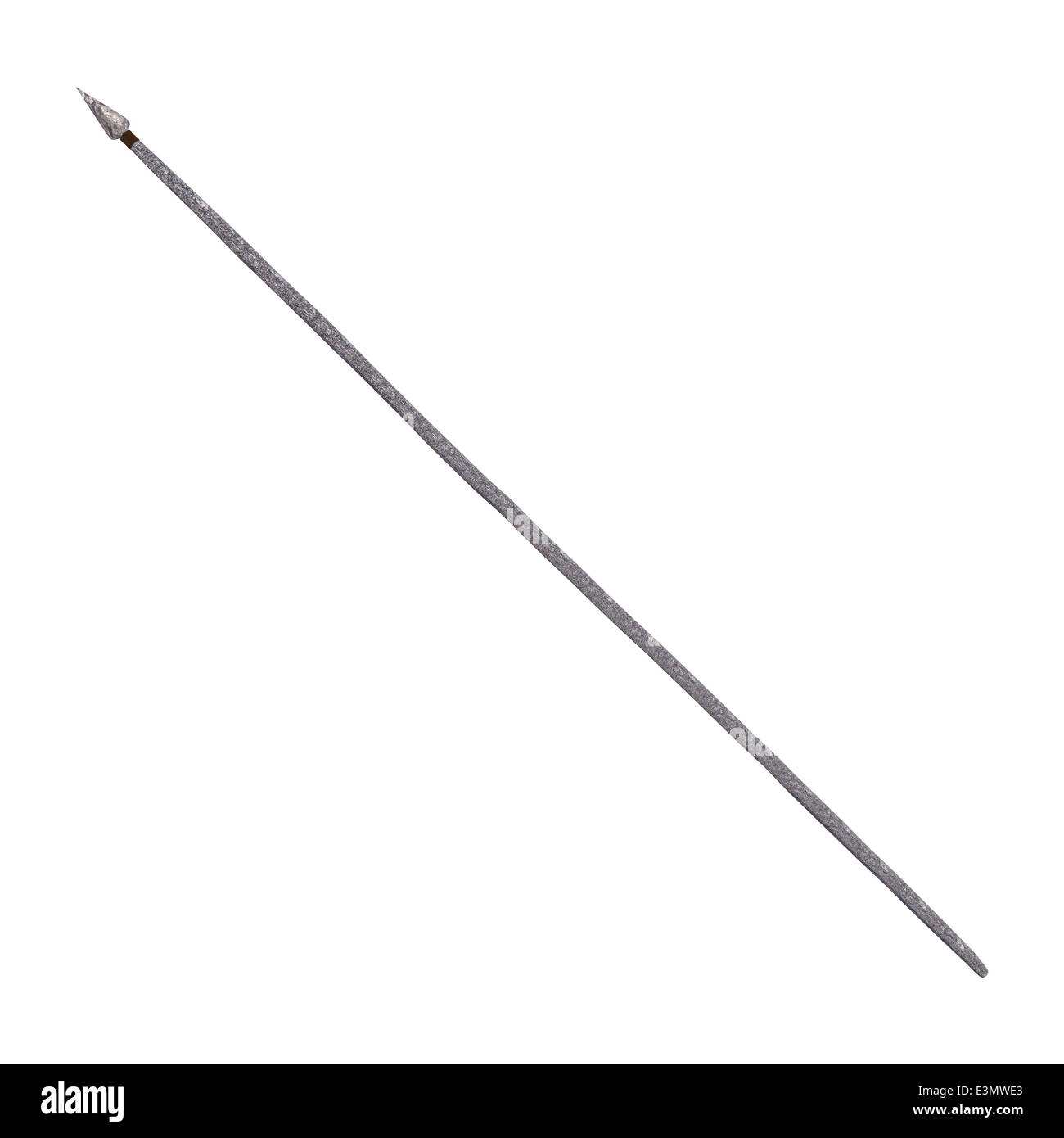 3D render digitale di una lancia di Indiani isolati su sfondo bianco Foto Stock