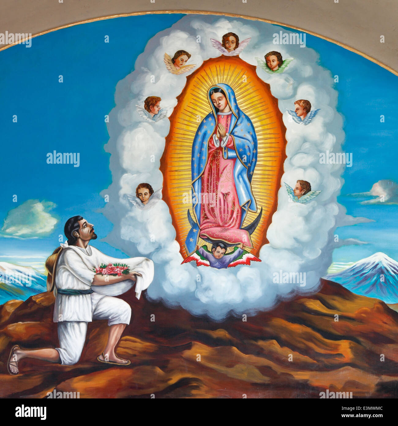 Altare di Parroquía de la Asunción, Tenango, Estado de Mexico Foto Stock