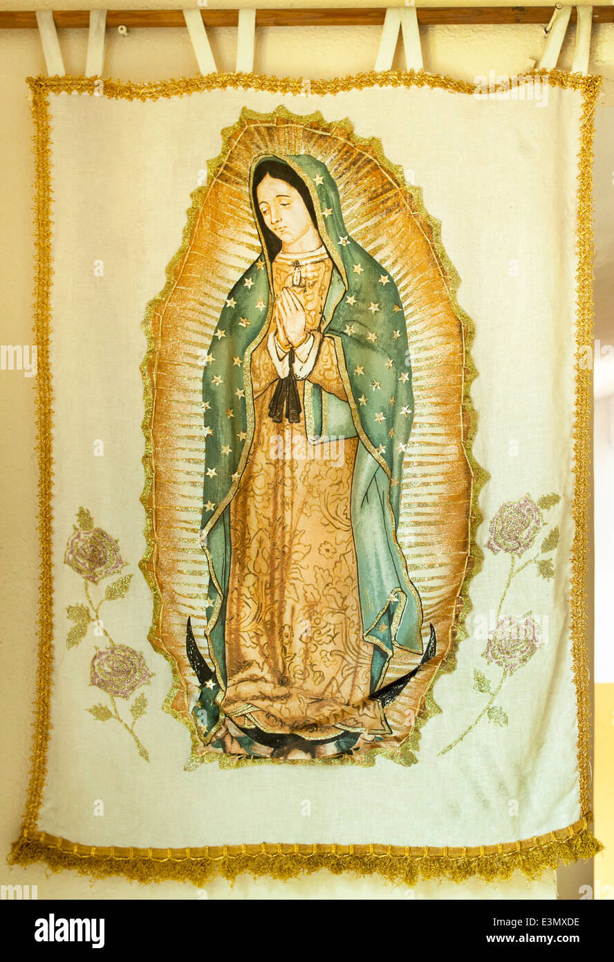 La Vergine di Guadalupe sul panno in Villahermosa, Tabasco, Messico. Foto Stock