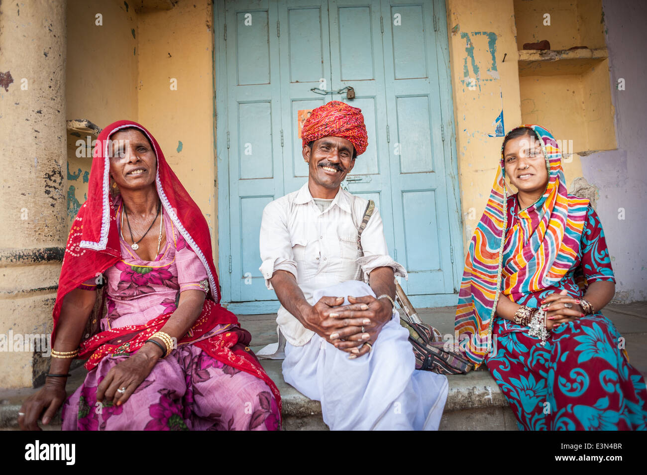 Persone di Rajasthan, India, Asia Foto Stock