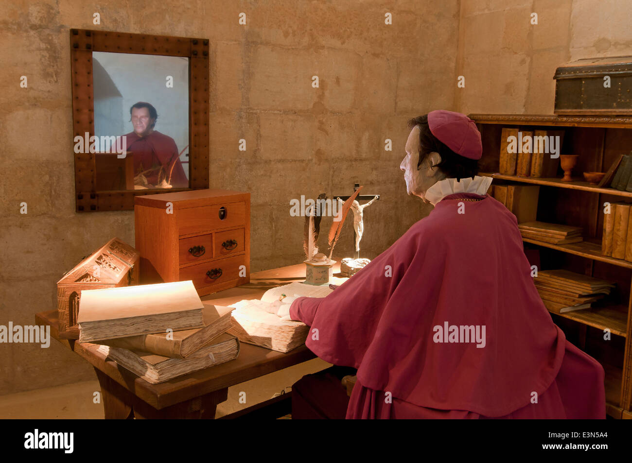 Sindaco chiesa abbaziale (ricreazione di abate Giovanni di Avila) La Mota Fortezza, alcala la real jaen-provincia, Andalusia, Spagna, Europa Foto Stock
