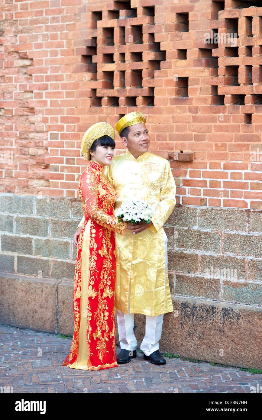 La città di Ho Chi Minh, Vietnam - Marzo 3, 2014: Tradizionale Matrimonio in Ho Chi Minh City. Foto Stock
