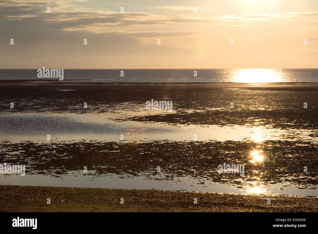 Il tramonto del lavaggio, Hunstanton, Norfolk Foto Stock