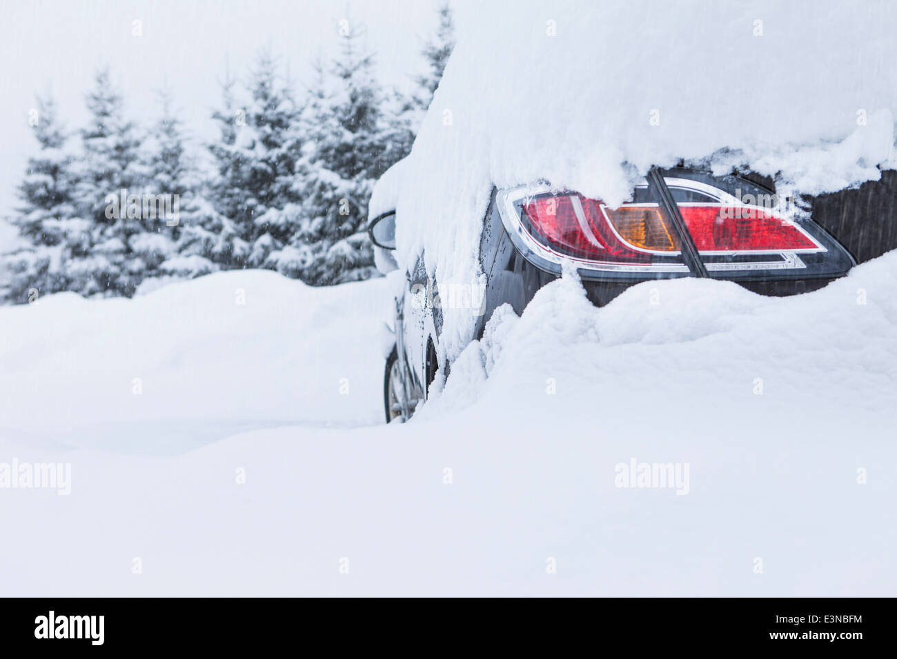 Auto coperto di neve Foto Stock