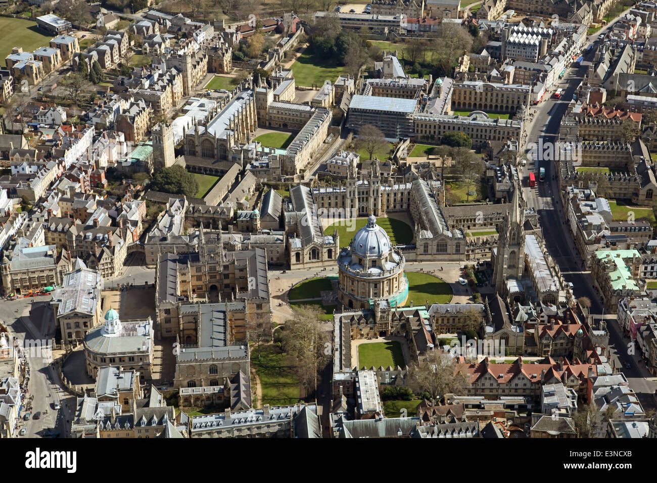 Vista aerea del centro di Oxford e Oxford University College Foto Stock