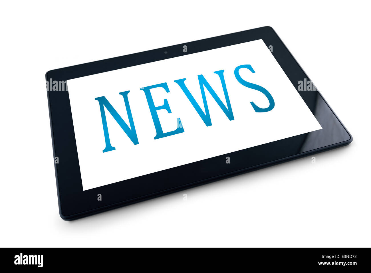 Tablet PC su sfondo bianco con titolo NEWS Foto Stock