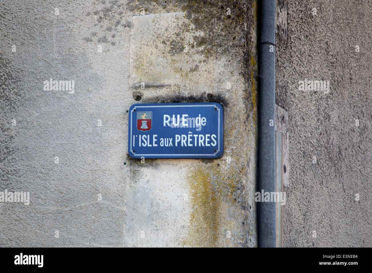 Francese street segno, Ornans, Franche-Comté, Doubs, Francia Foto Stock
