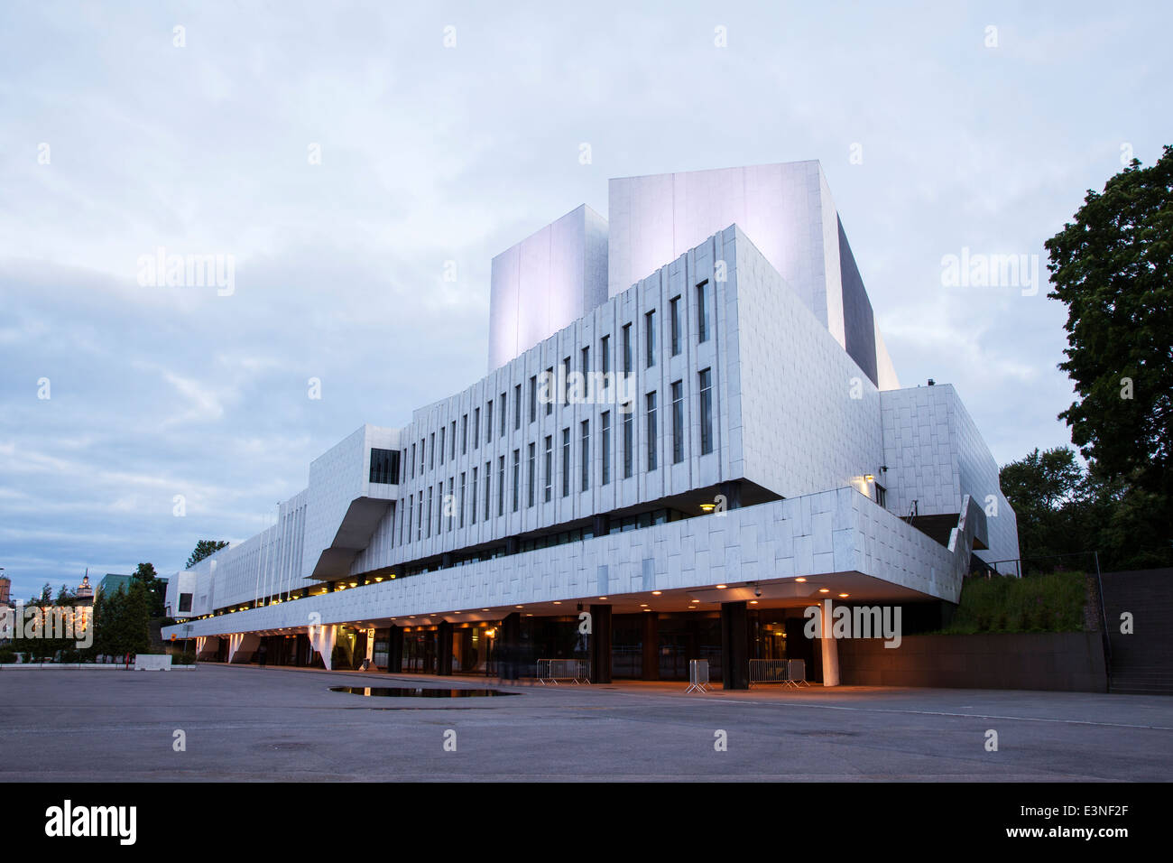 Finlandia casa di Helsinki la sera Foto Stock