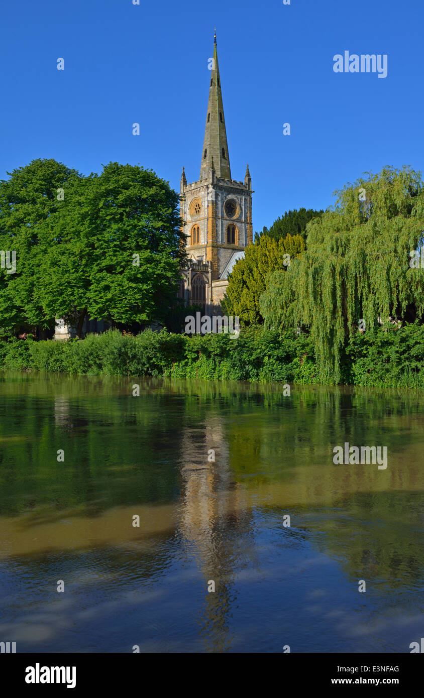 Chiesa della Santissima Trinità a Stratford upon Avon, Warwickshire, West Midlands, Regno Unito Foto Stock