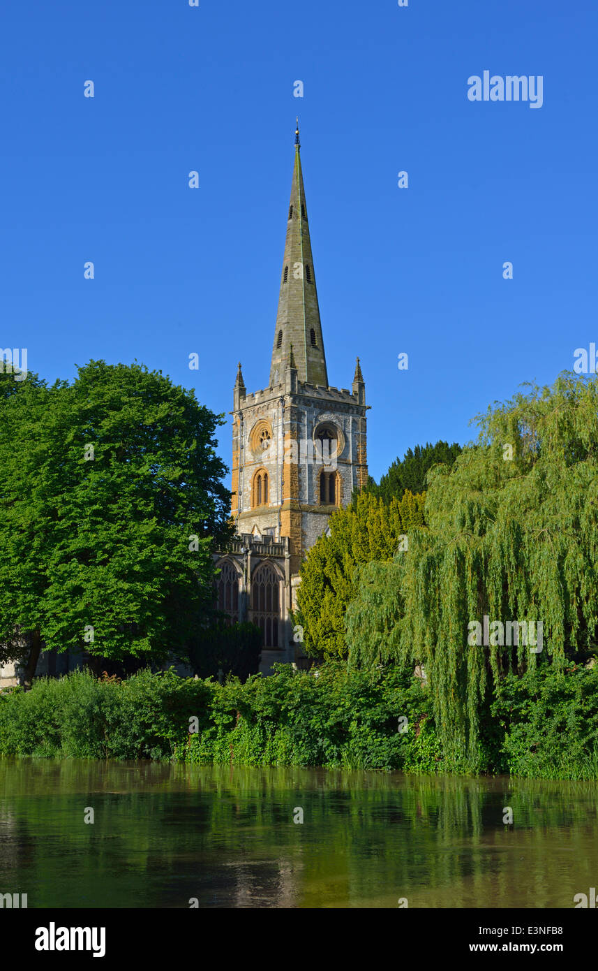 Chiesa della Santissima Trinità a Stratford upon Avon, Warwickshire, West Midlands, Regno Unito Foto Stock