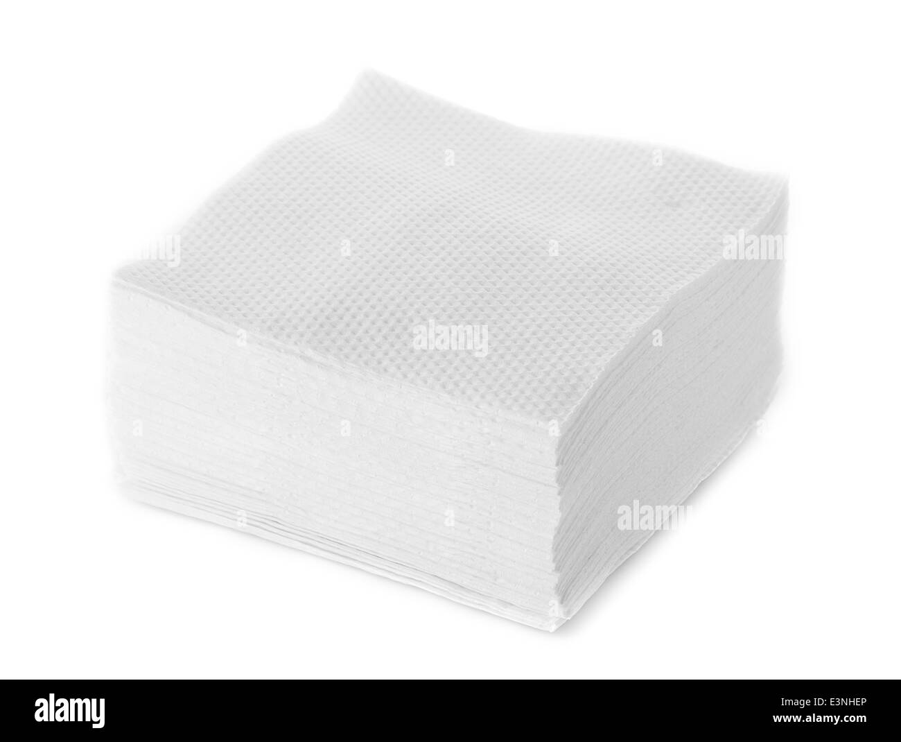 Bianco barra quadrata Tovagliolo isolato Foto Stock