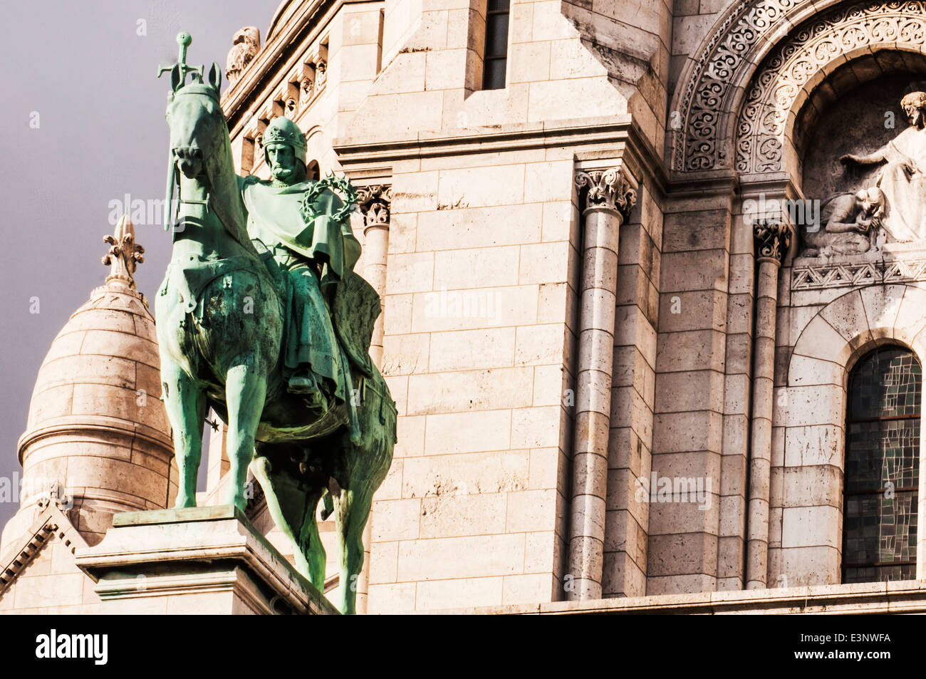 Dettagli della facciata del Sacre Coeur a Parigi, Francia Foto Stock