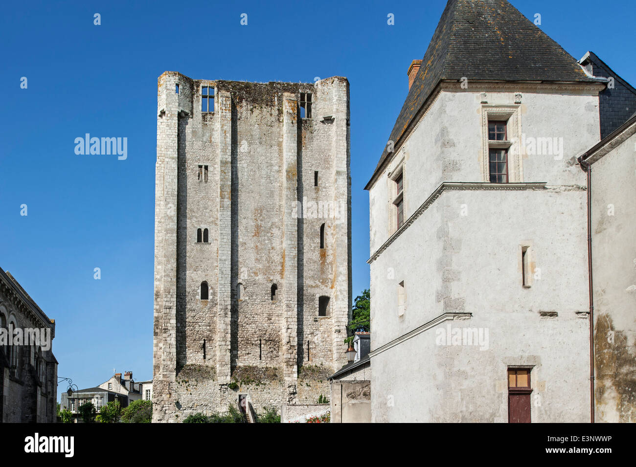 Dungeon del medievale castello Château de Beaugency, uno dei castelli della Valle della Loira, Loiret, Francia Foto Stock