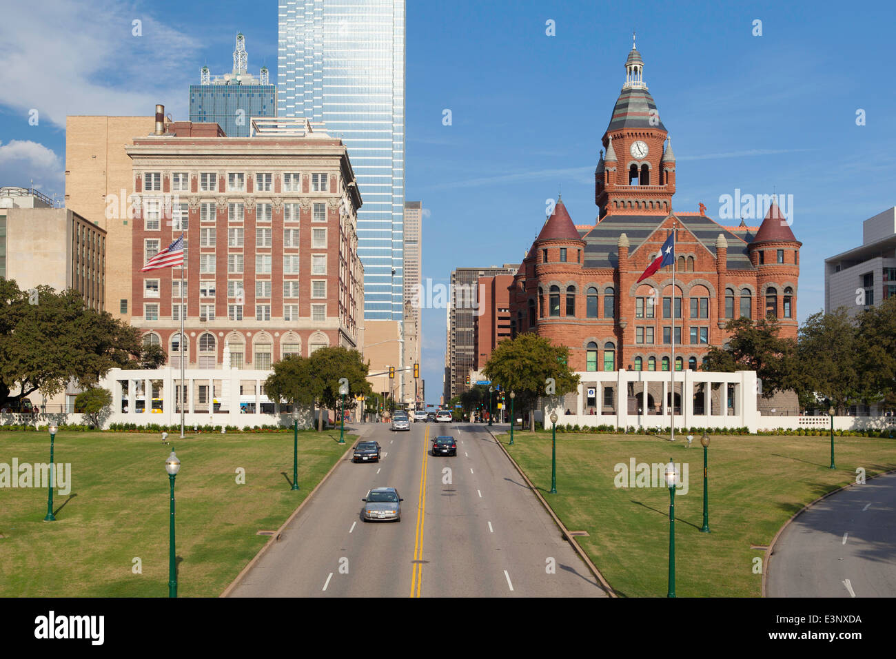 Grassy Knoll (sito dell assassinio di Kennedy), Dealey Plaza Historic District, West End, Dallas, Texas, Stati Uniti d'America Foto Stock