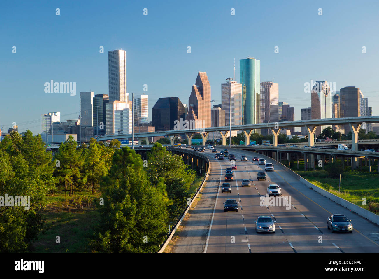 Houston dello skyline della città, Texas, Stati Uniti d'America Foto Stock