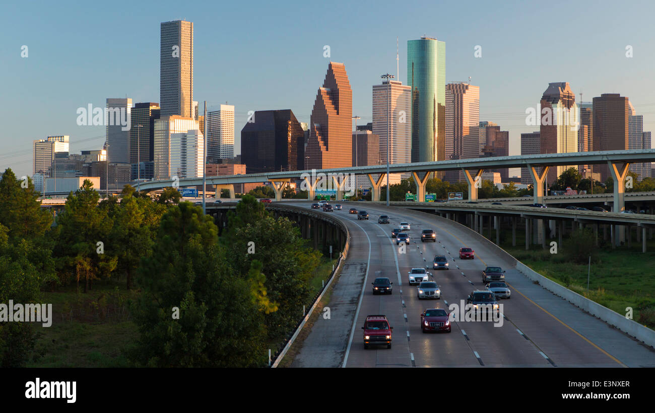 Houston dello skyline della città, Texas, Stati Uniti d'America Foto Stock