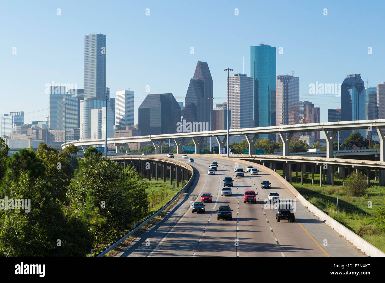 Houston dello skyline della città, Texas, Stati Uniti d'America Foto Stock