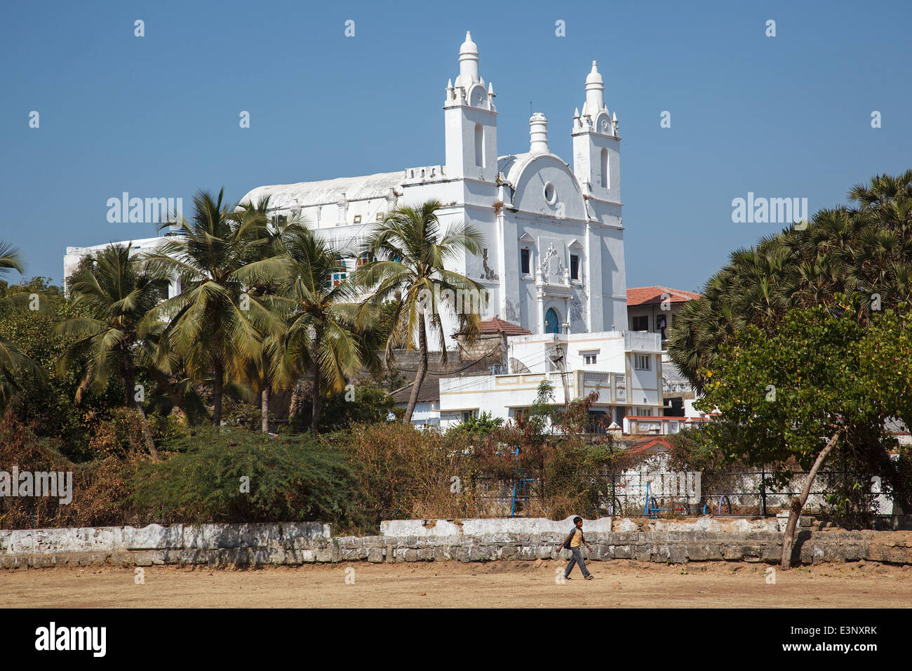 Una vista a San Tommaso chiesa in Diu, India Foto Stock