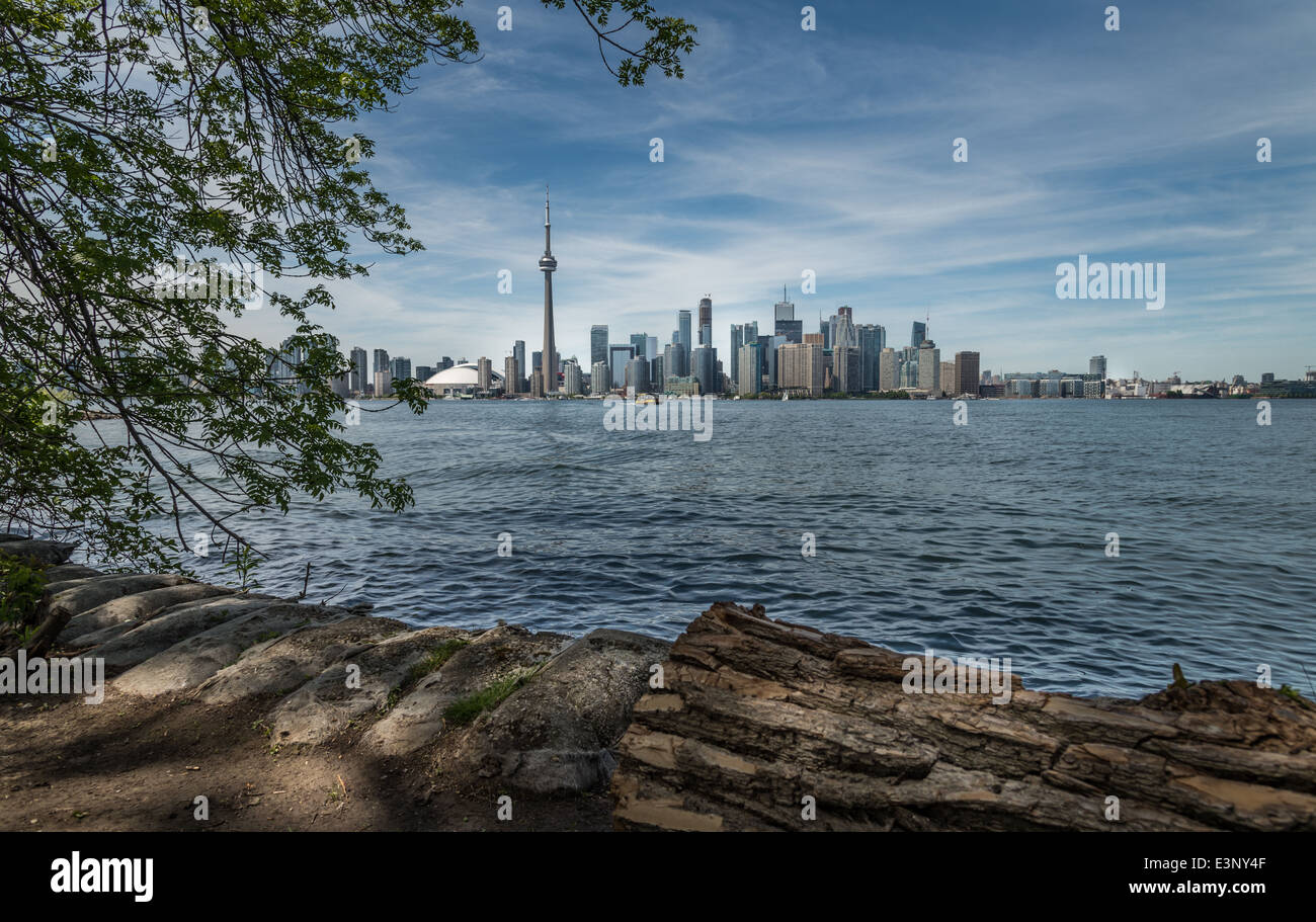 Il cielo di Toronto come visto da Toronto Islands. Foto Stock