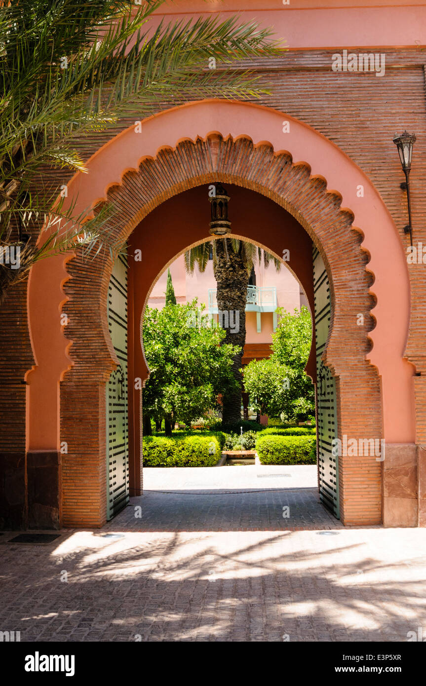 Ingresso al Royal Mansour Hotel Marrakech, Marocco. Foto Stock