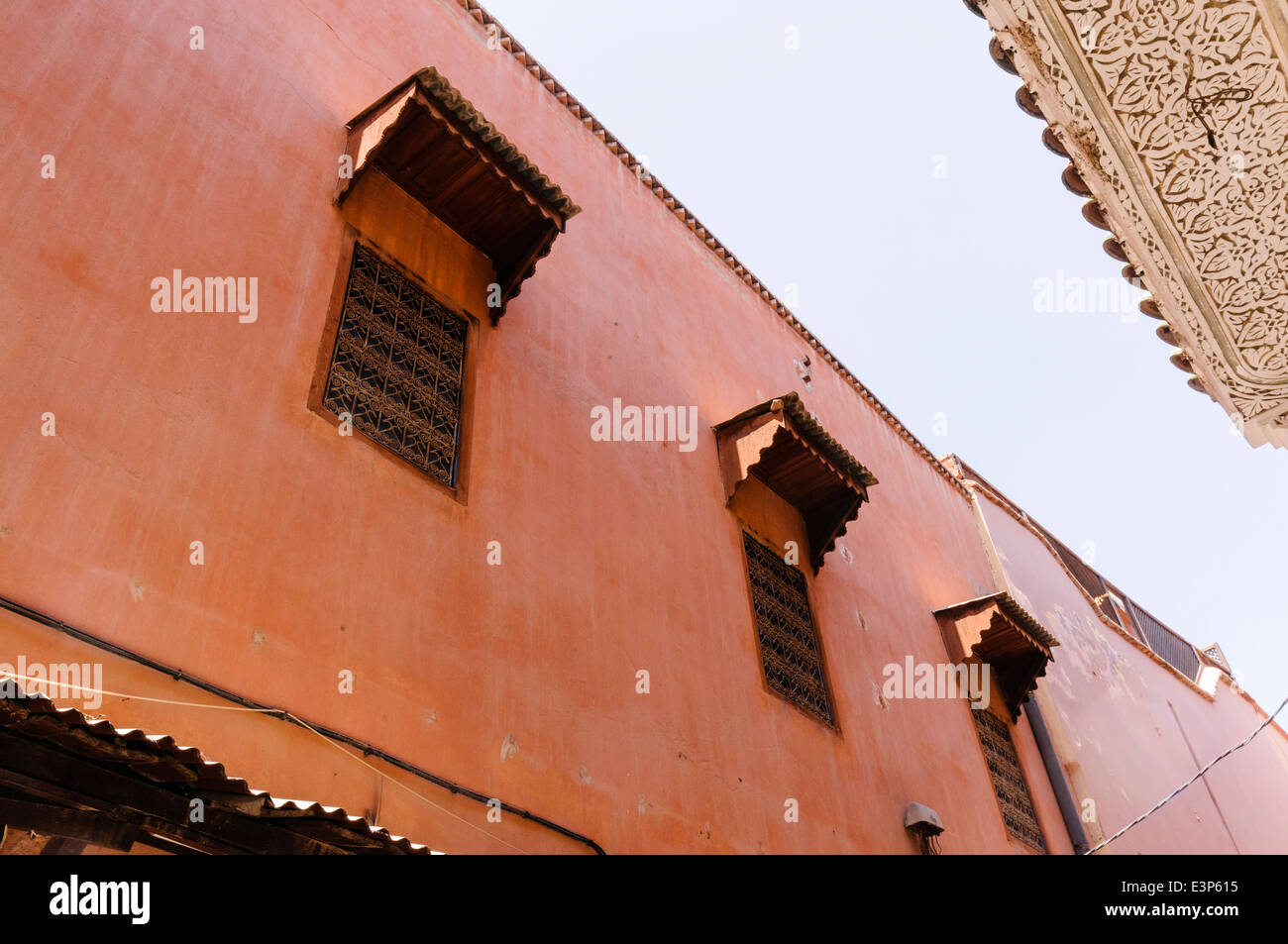 Gli edifici nel cuore della Medina di Marrakech, Marocco Foto Stock