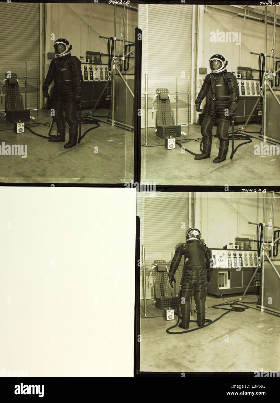 Questa foto degli anni '1960 mostra il personale dello stabilimento Convair/General Dynamics, che ha svolto un ruolo fondamentale nell'industria aerospaziale durante l'era spaziale. Nel corso di questo decennio, l'impianto ha contribuito a diversi progetti aerospaziali significativi, tra cui aerei militari e razzi per l'esplorazione spaziale, contribuendo a plasmare lo sviluppo dell'aviazione moderna. Foto Stock