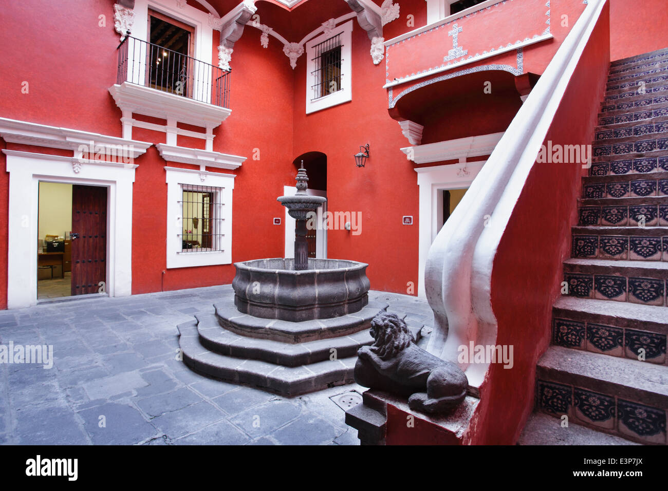Il Patio della Casa del Alfenique a Puebla, in Messico. Foto Stock