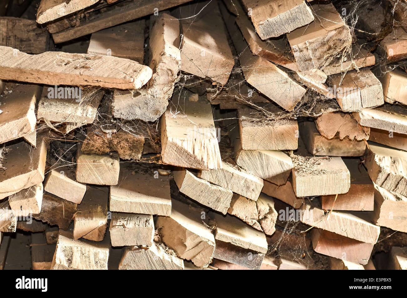 Mucchio di legno dei rifiuti Foto Stock