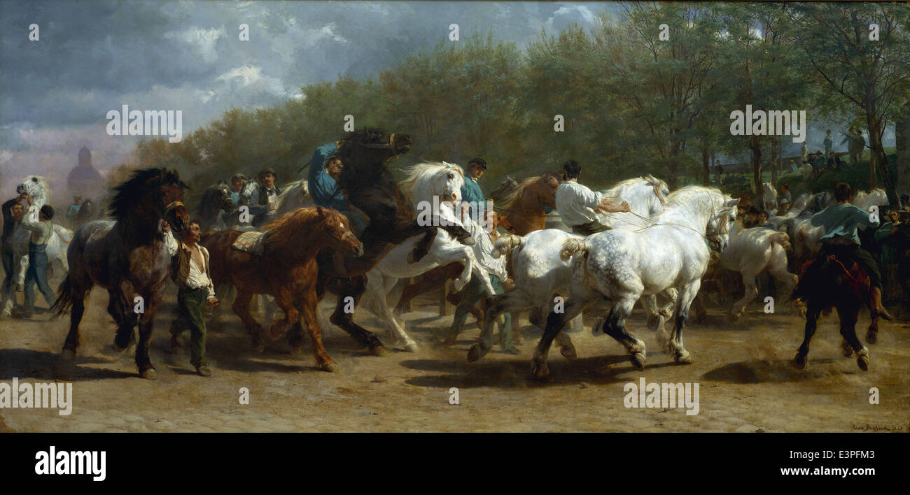 Rosa Bonheur - La Fiera dei Cavalli - 1852 - MET Museum - New York Foto Stock