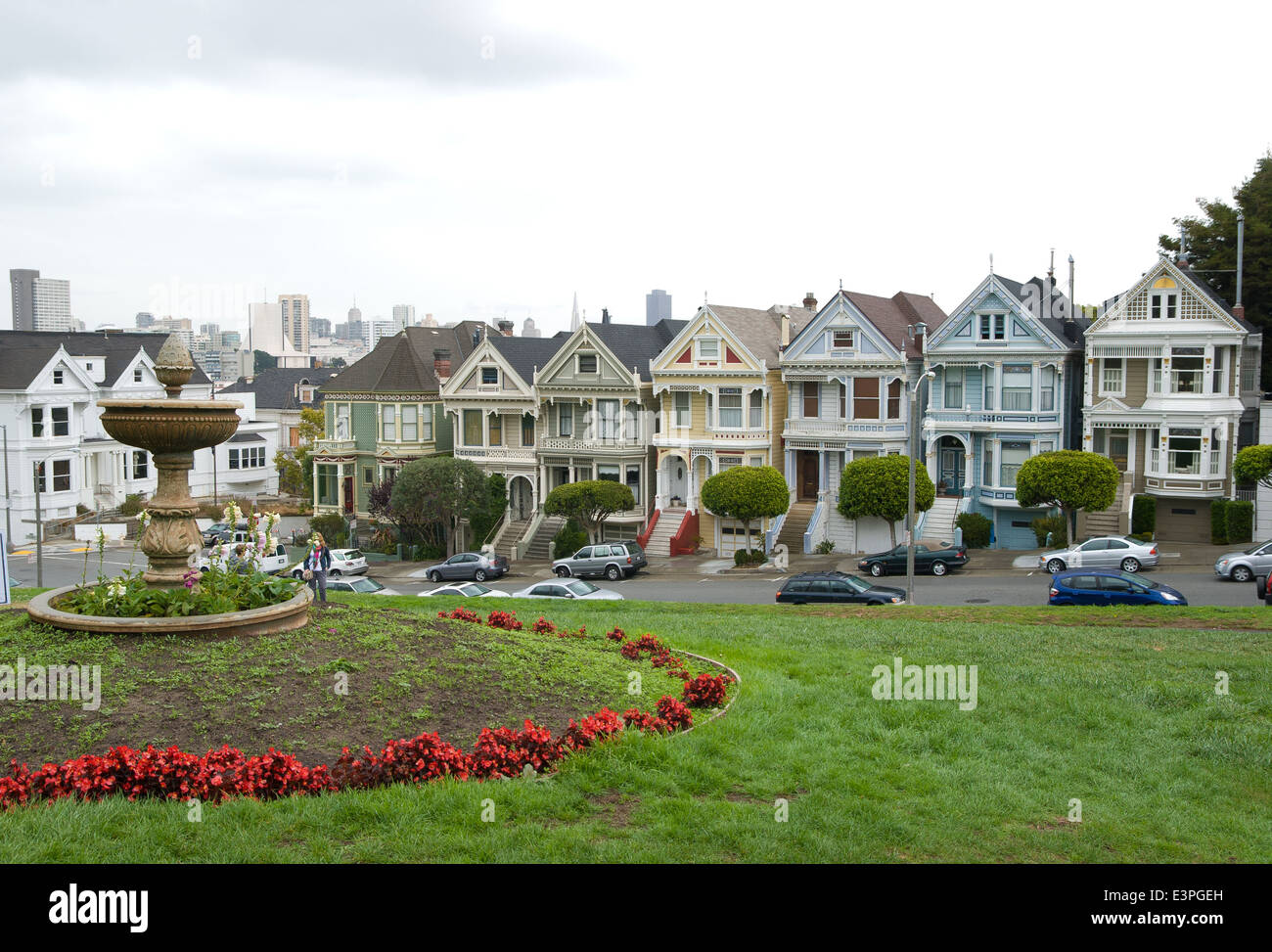 Storico di case vittoriane di San Francisco in California Foto Stock