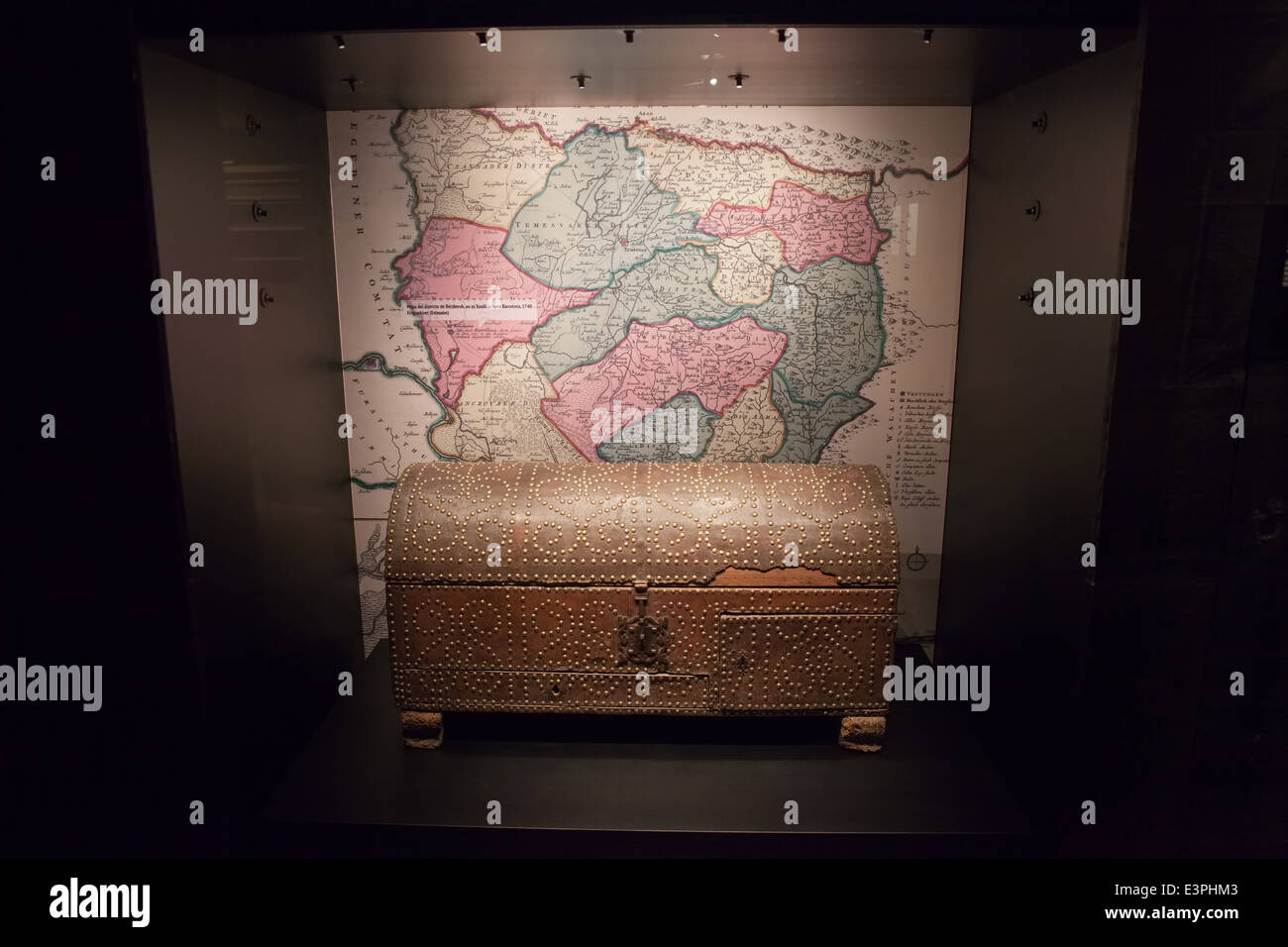 Torace e la mappa nel Museo di Storia della Catalogna a Barcellona, Spagna. Foto Stock