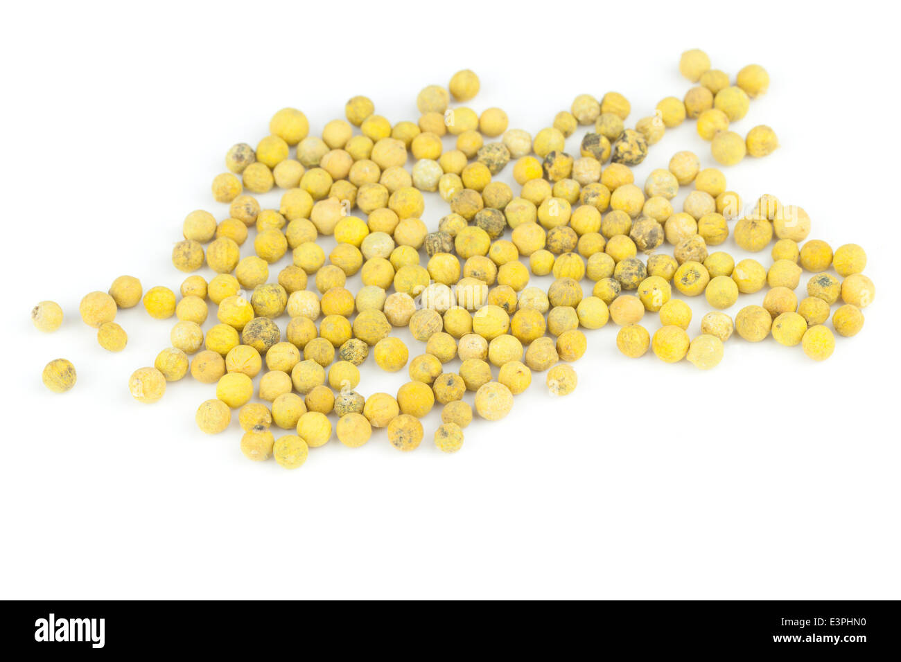 Grani di pepe giallo Foto Stock